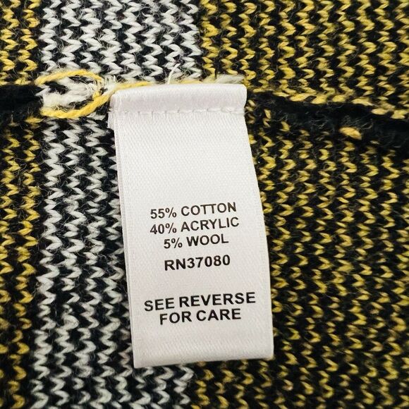 Cato Est 1948 Black & Yellow Striped Stretchy Cozy Cardigan Sweater Plus 26/28W - Picture 8 of 9
